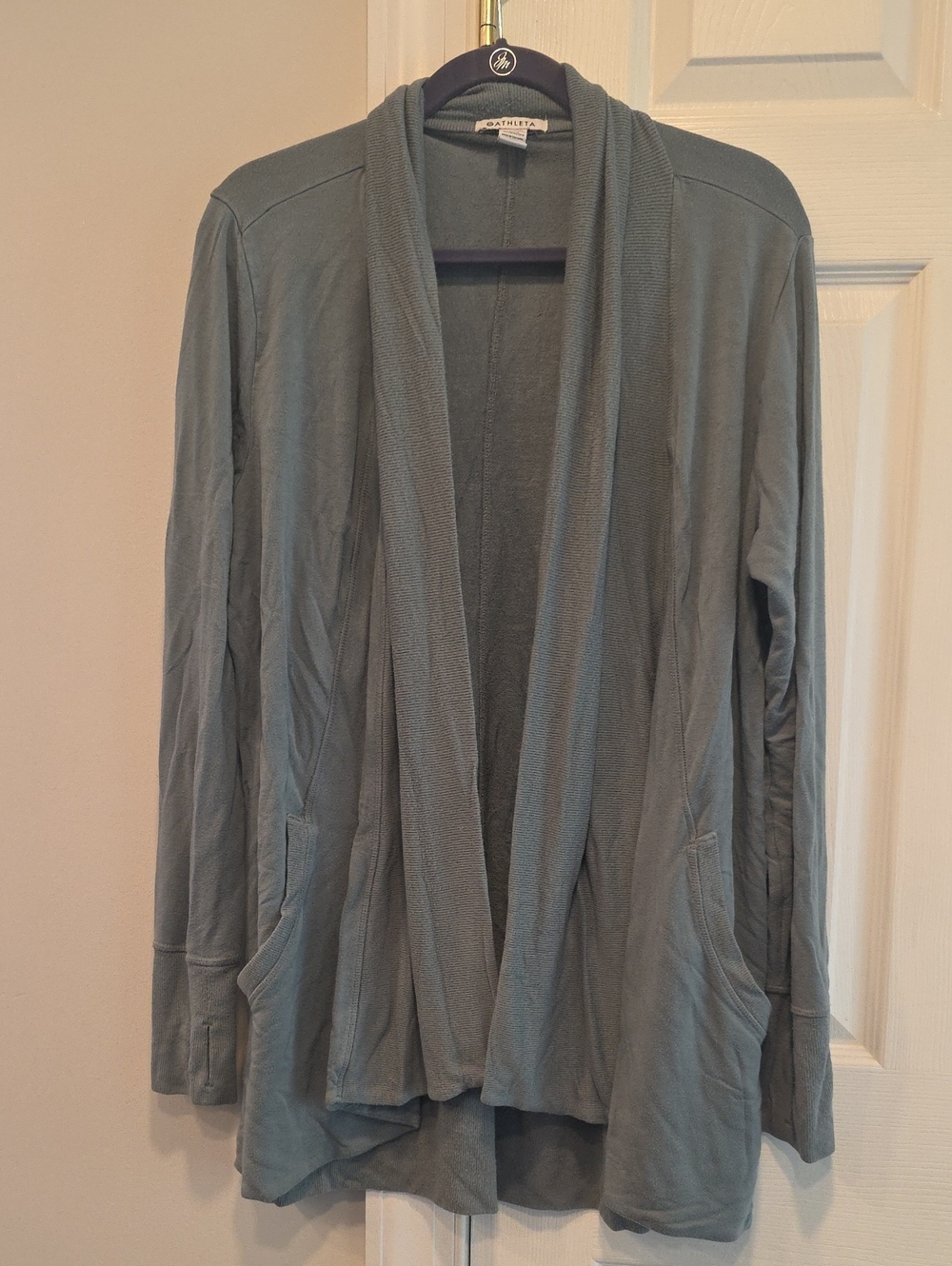Athleta Women's Open-Front Cardigan in Sage Green